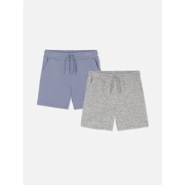 2-Pack Jersey Knit Drawstring Shorts - Gray Heather