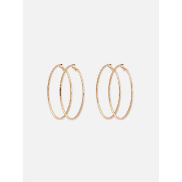 2-Pack Large Hoop Earrings - Yellow