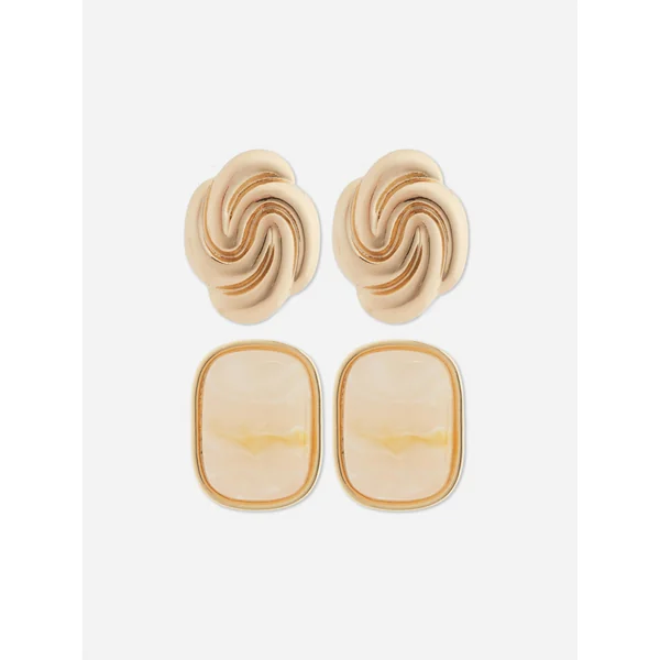 2-Pack Large Stud Earrings - Yellow