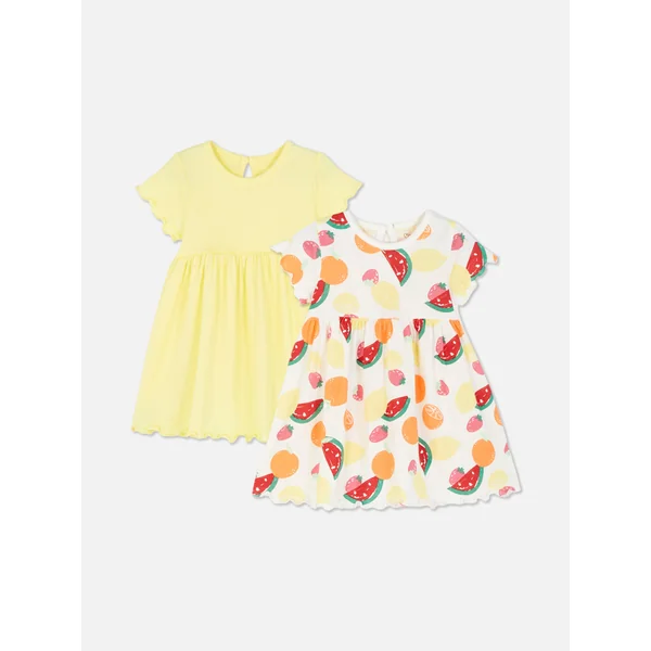 2-Pack Lettuce Trim Short Sleeve Dresses - Multi