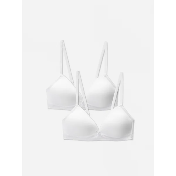 2-Pack Molded Bras - White