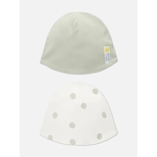 2-Pack Newborn Let's Explore Hats - Green