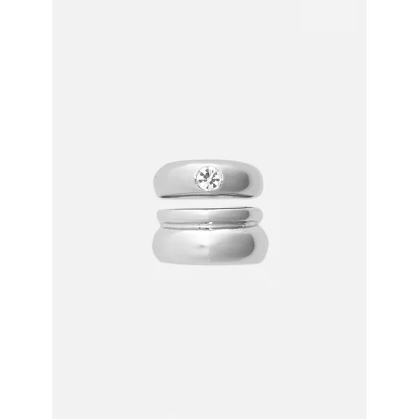 2-Pack Paula Echevarría Chunky Rings - White