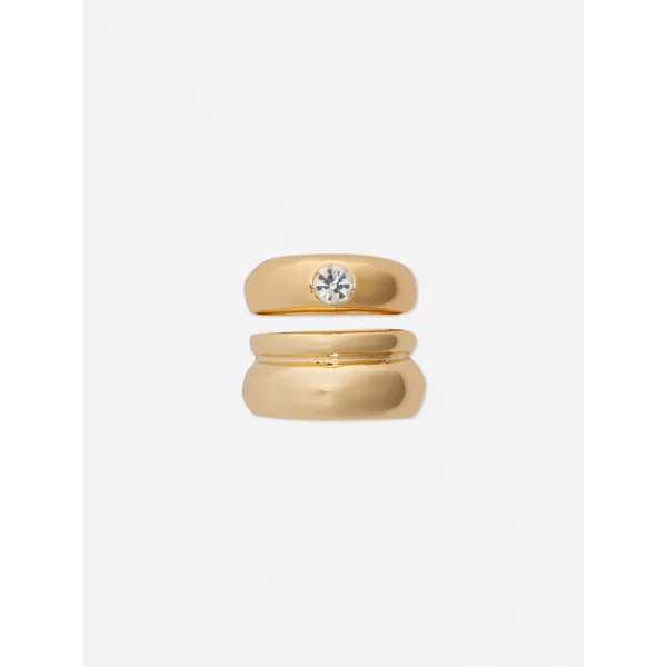 2-Pack Paula Echevarría Chunky Rings - Yellow