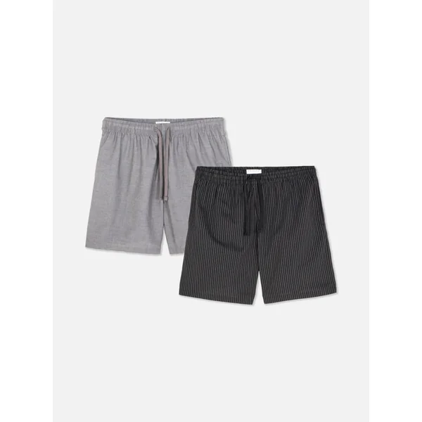 2-Pack Poplin Pajama Shorts - Black