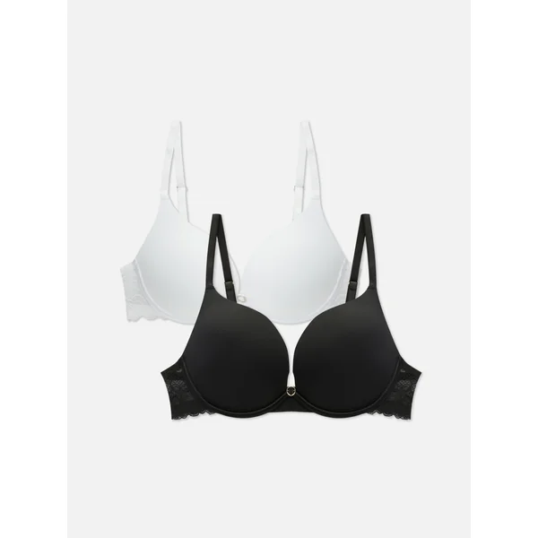 2-Pack Push Up Bras - Black