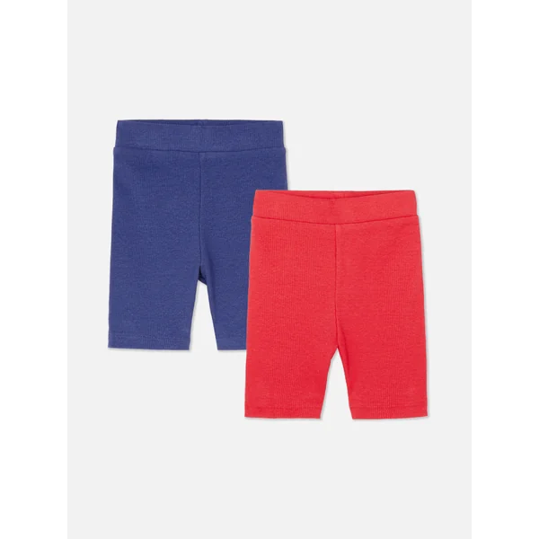 2-Pack Ribbed Cycle Shorts - Red