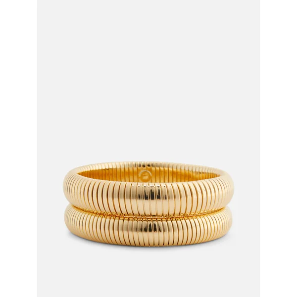 2-Pack Ridged Bracelets - Yellow