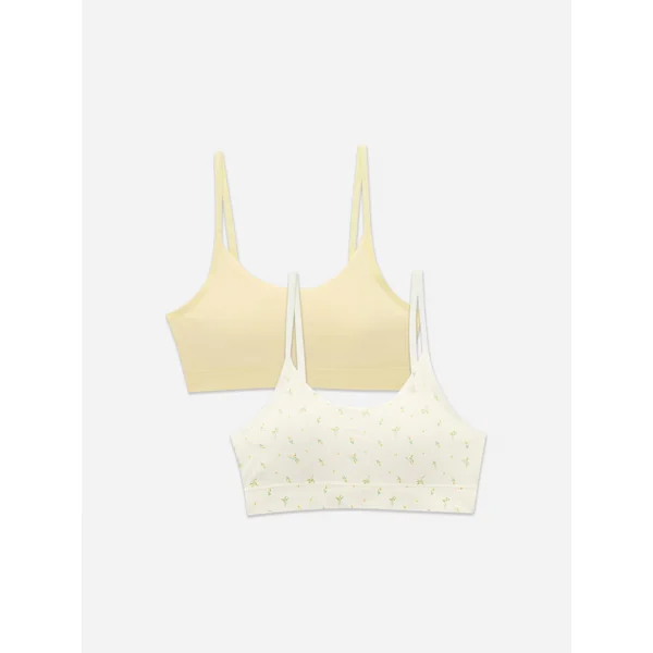 2-Pack Scoop Neck Bralettes - Yellow