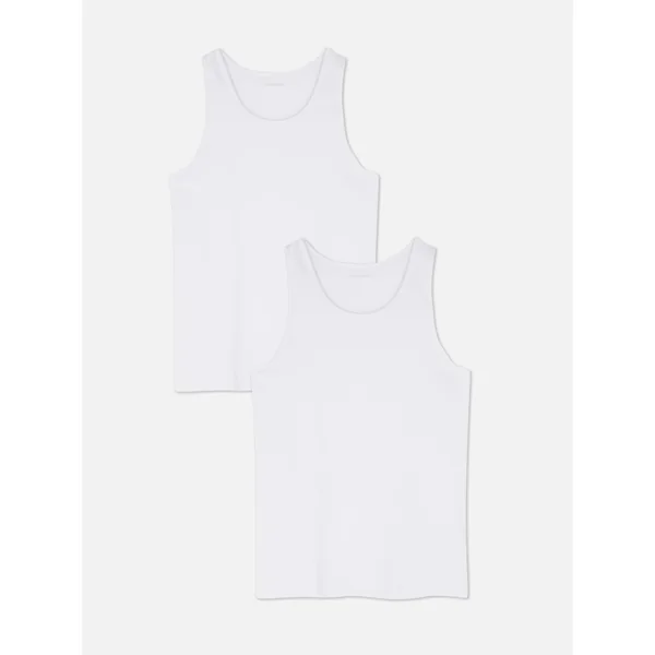 2-Pack Scoop Neck Tank - White