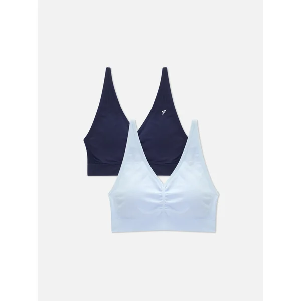 2-Pack Seamless Sports Bras - Navy