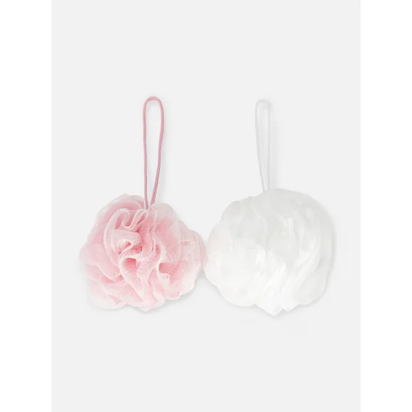 2-Pack Shower Puffs - White