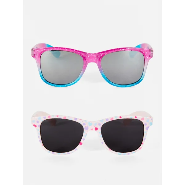 2-Pack Square Frame Sunglasses - Multi