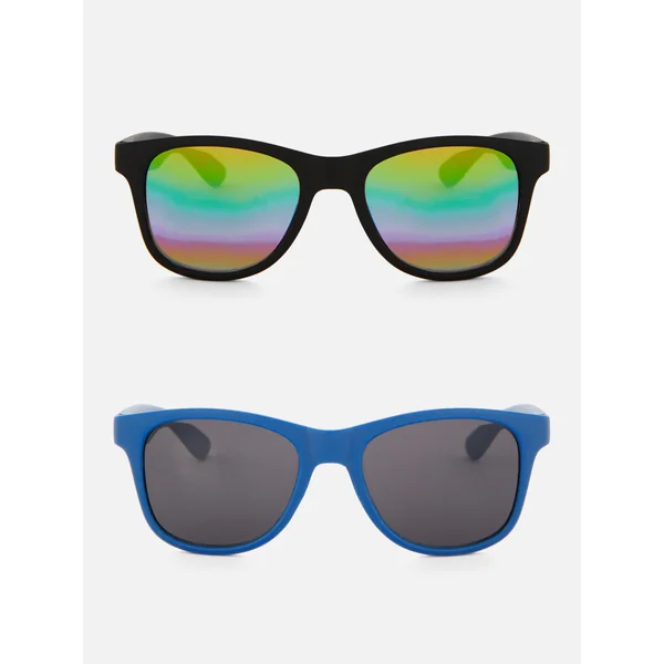 2-Pack Square Tinted Lens Sunglasses - Black