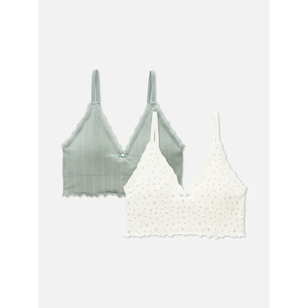 2-Pack Wireless Triangle Bras - Green