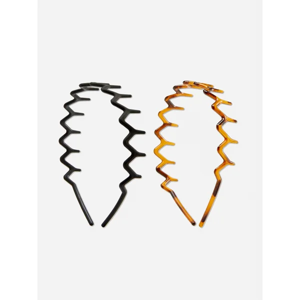 2-Pack Zigzag Headbands - Brown