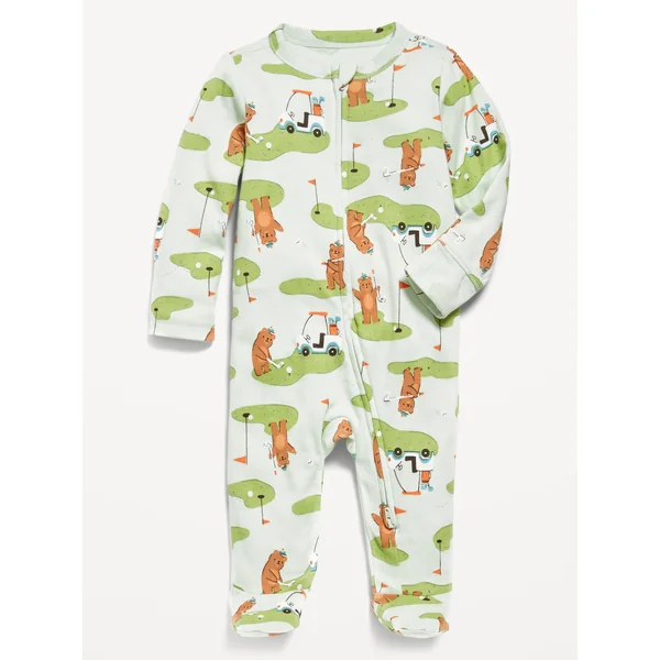 2-Way-Zip Sleep & Play Footed One-Piece for Baby - GOLF