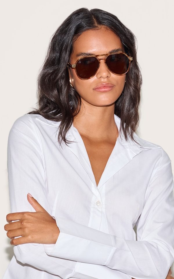 Jeepers Peepers Tan Tortoiseshell Aviator Sunglasses