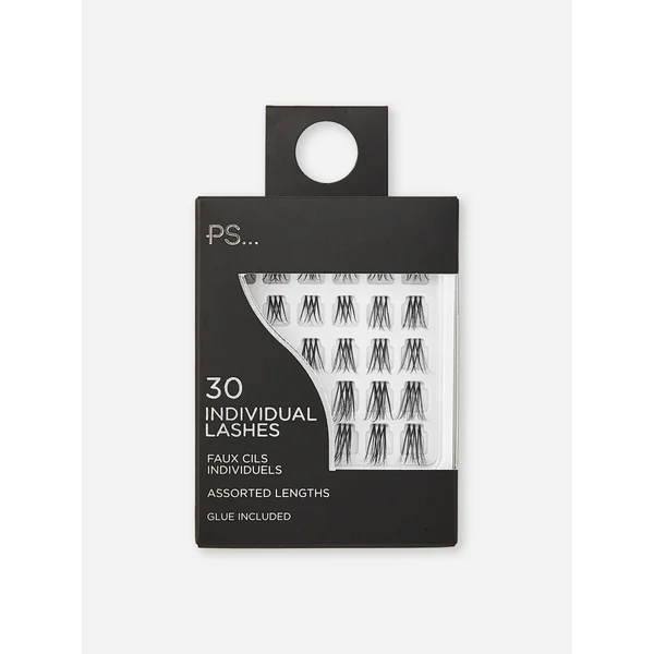 30-Pack Individual Eyelashes - Charcoal
