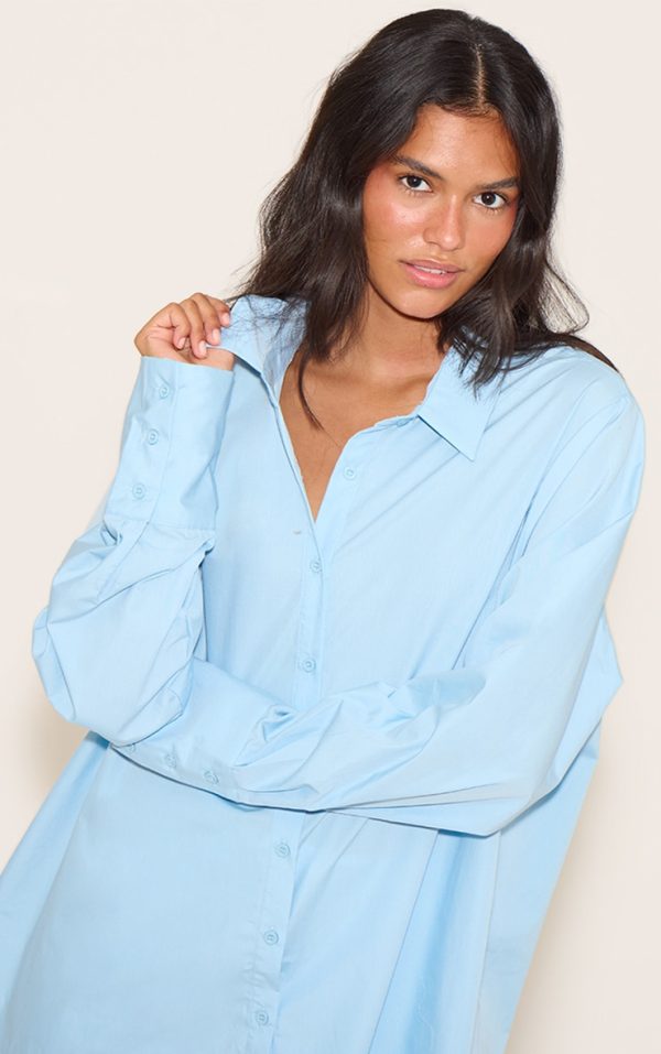 Pale Blue Oversized Cuff Shirt
