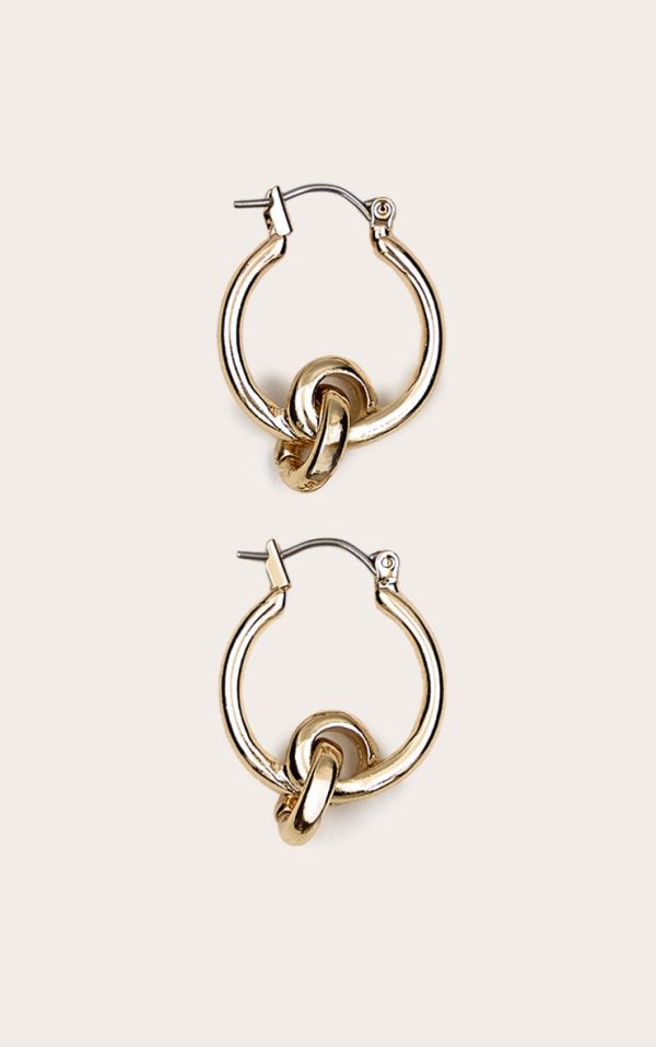 Gold Intertwined Double Hoop Earrings