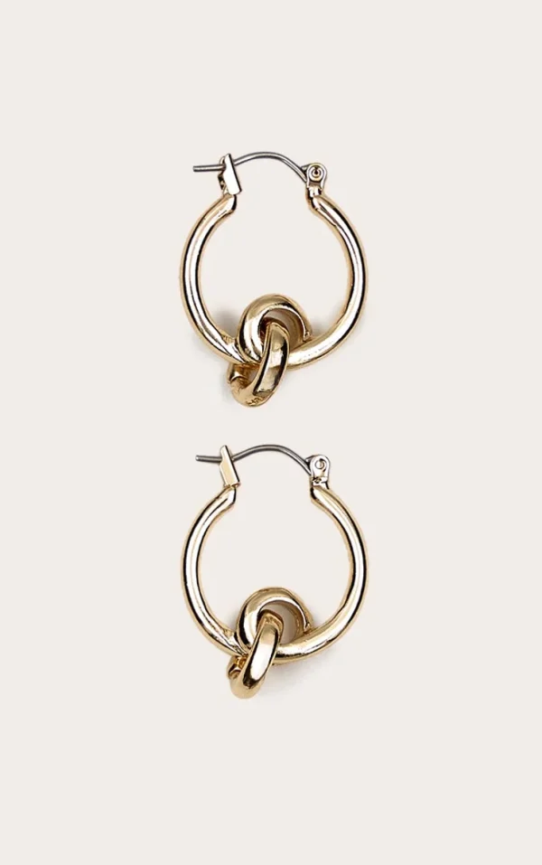 Gold Intertwined Double Hoop Earrings