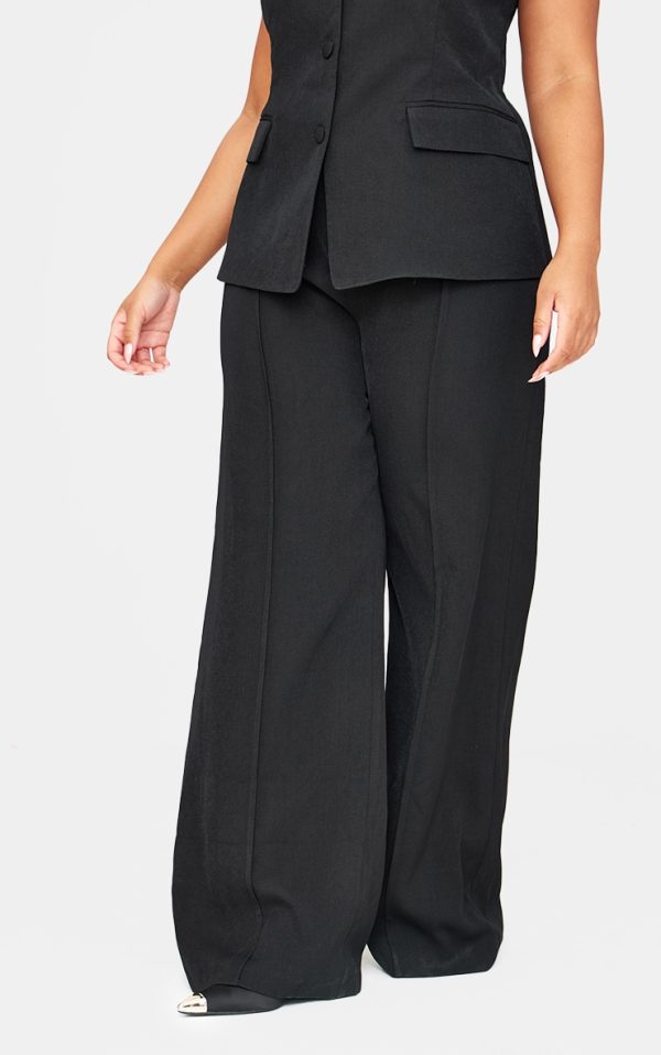 Plus Premium Black Seam Detail Pants