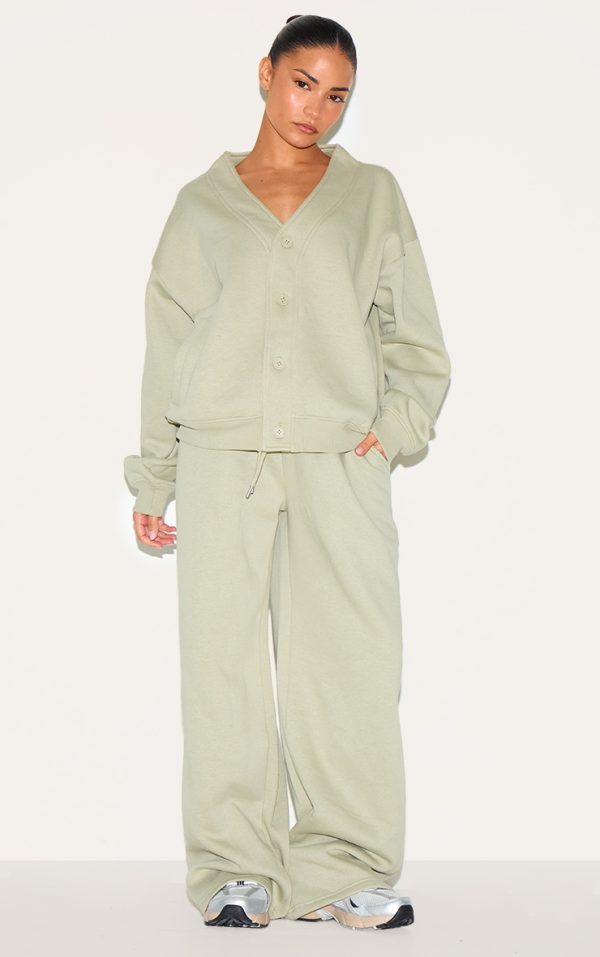 Petite Olive Drawstring Wide Leg  Sweatpants