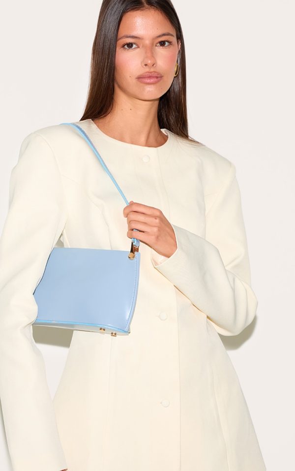 Baby Blue Matte Shoulder Teardrop Strap Bag