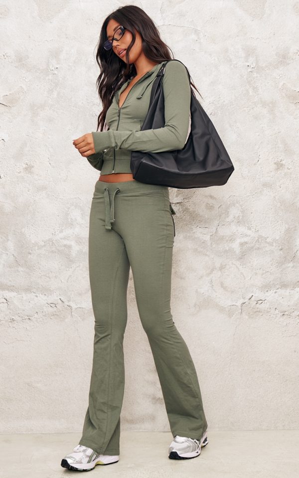 Sea Green Low Rise Skinny Flare Pants