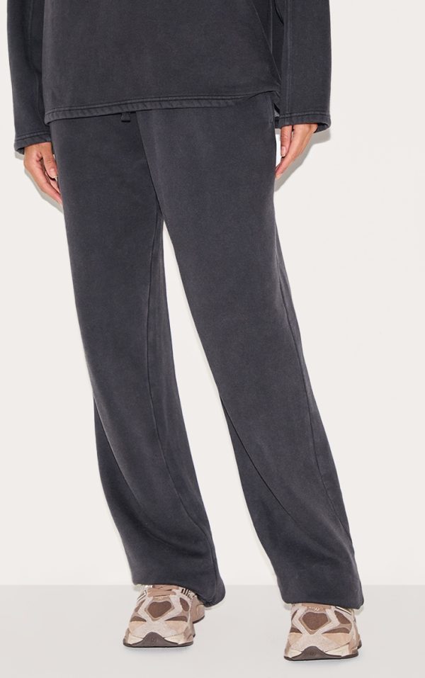 Charcoal Washed Wide Leg Sweatpants