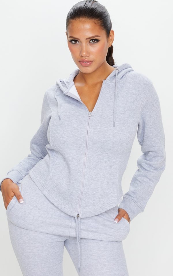 Shape Grey Corset Detailed Zip Up Hoodie