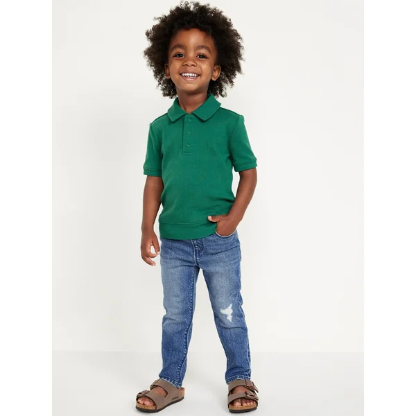 360° Stretch Pull-On Skinny Jeans for Toddler Boys - Medium Wash
