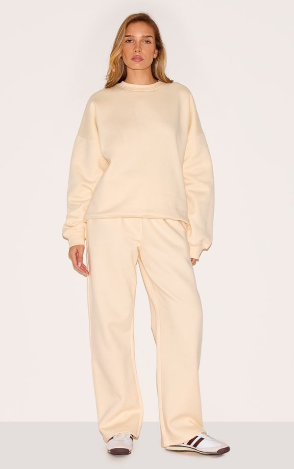 Cream Oversized Sweat Tracksuit Set