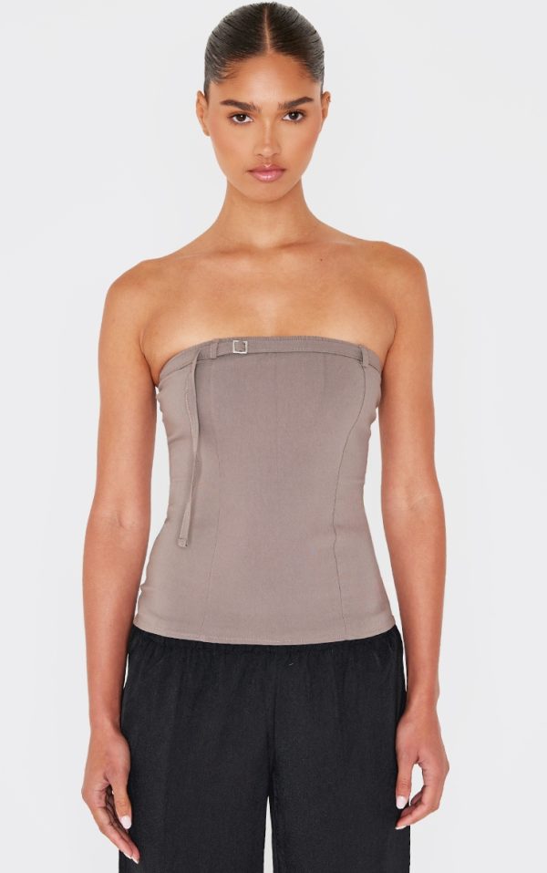 Mocha Bengaline Buckle Bandeau