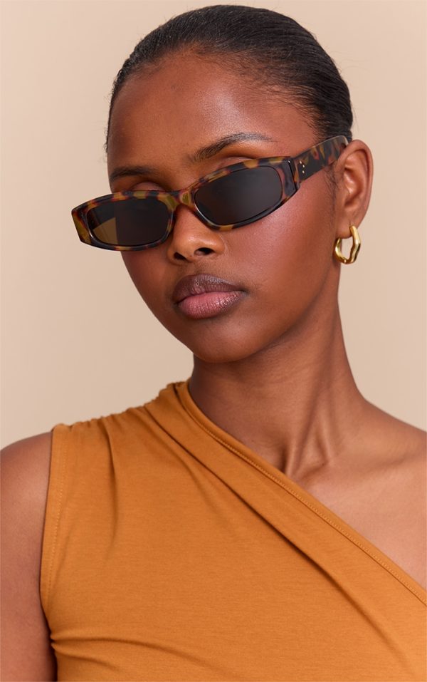 Brown Tort Slim Cat Eye Sunglasses