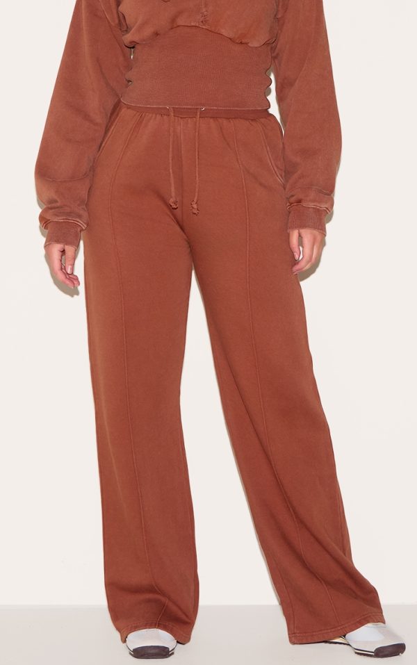 Shape Clay Sweat Seam Detail Wide Leg Sweatpants