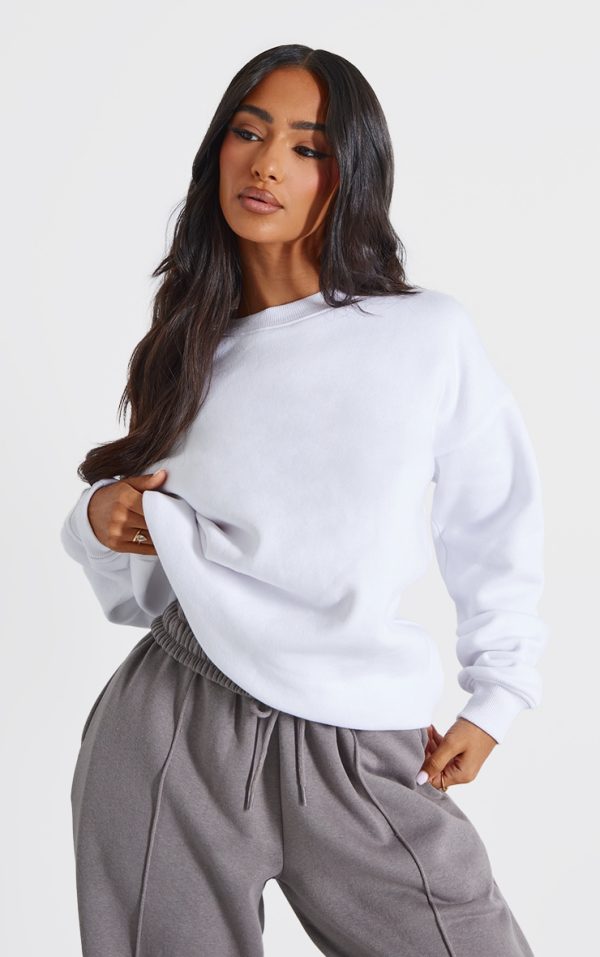 Petite White Ultimate Basic Oversized Sweatshirt
