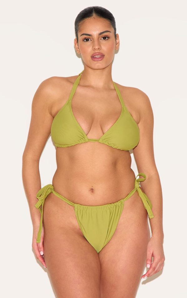 Plus Olive Basic Triangle Bikini Top