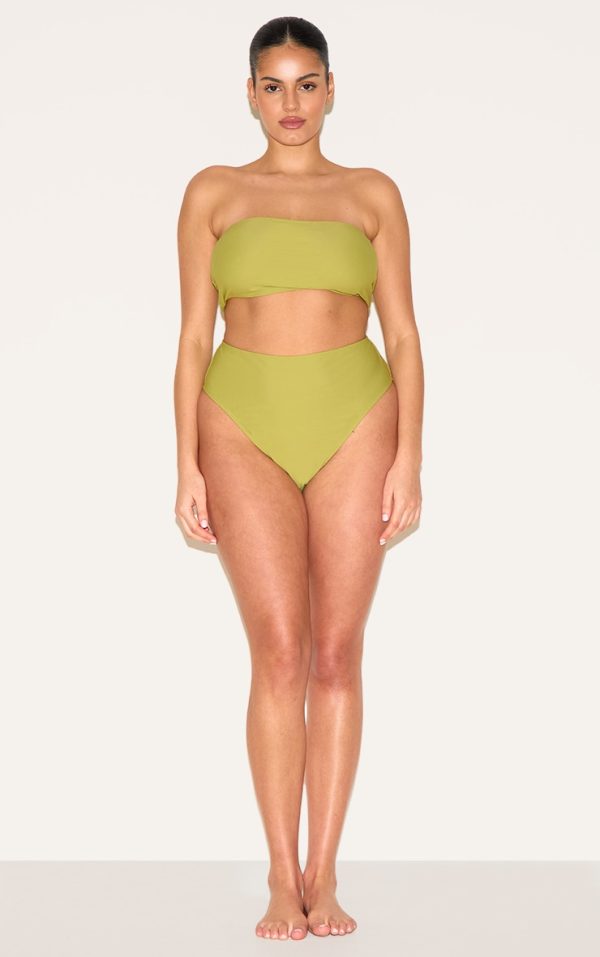 Plus Olive Basic High Waist Bikini Bottom