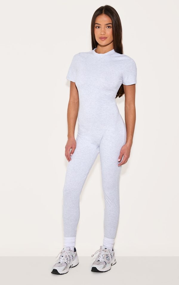Ash Grey Ultimate Sculpt Short Sleeved Unitard