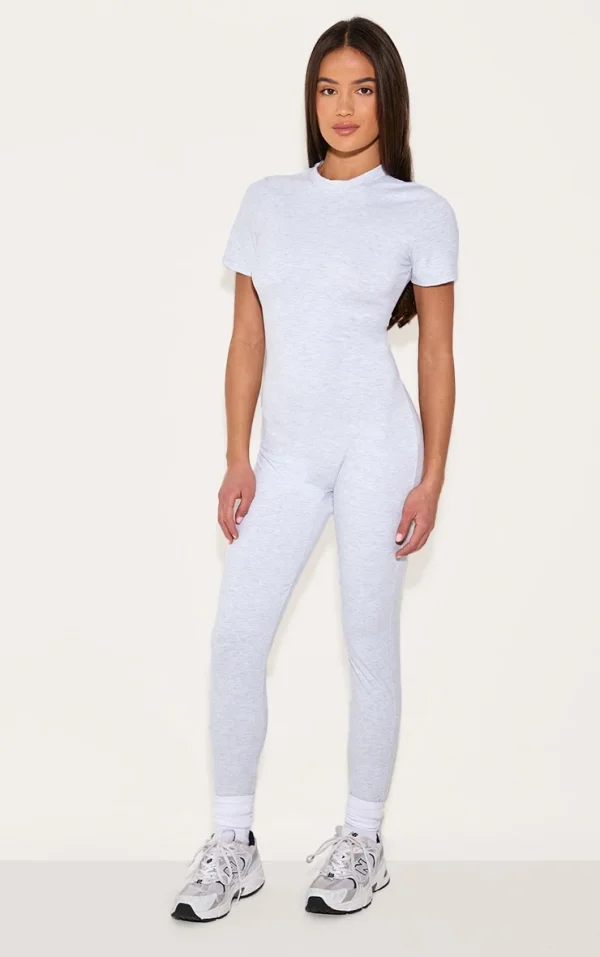 Ash Grey Ultimate Sculpt Short Sleeved Unitard
