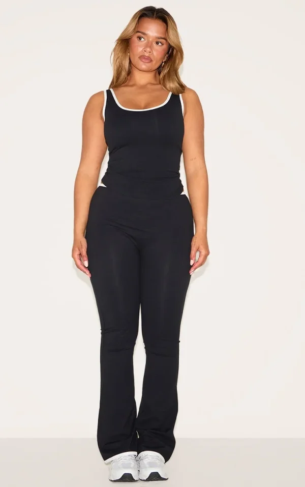 Shape Black Sculpt Active Contrast Binding Flare Pant