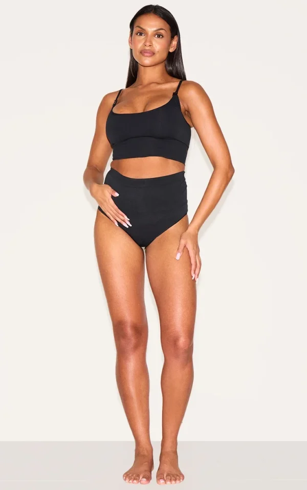 Maternity Black Bump Support Seamless Panties