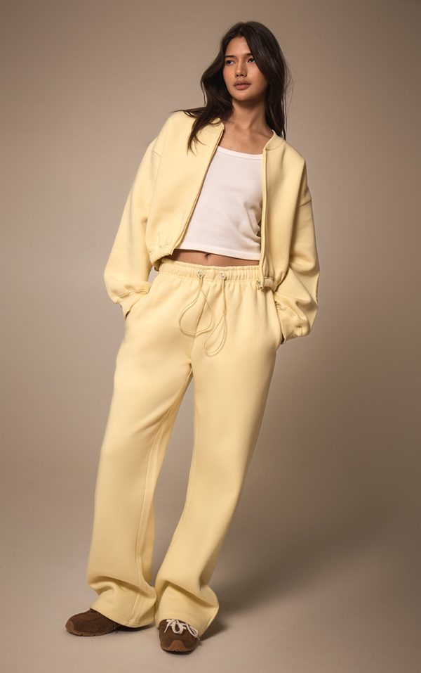 Butter Cream Drawcord Hem Oversized Sweatpants