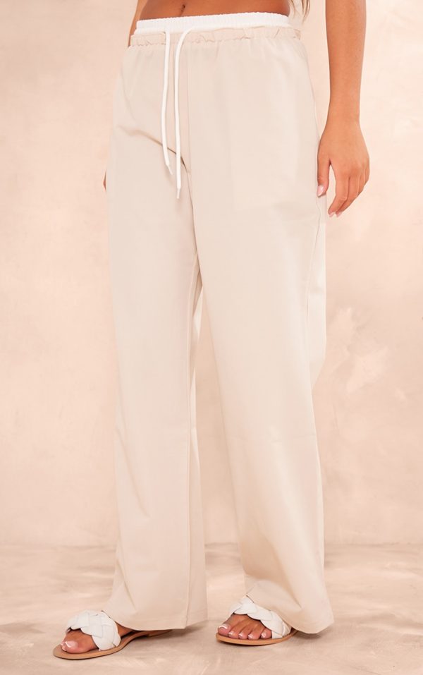 Stone Boxer Detail Drawstring Waist Pants