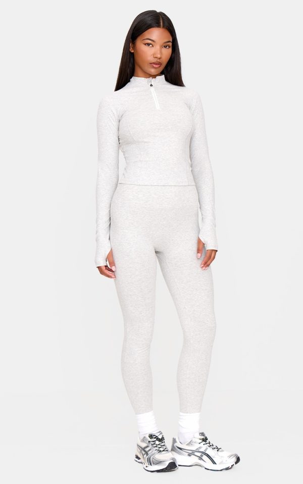 Ash Grey Marl Sculpt High Waist Gym Legging
