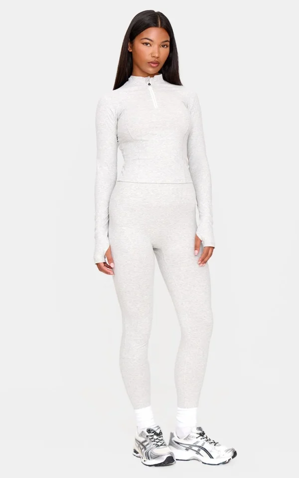 Ash Grey Marl Sculpt High Waist Gym Legging