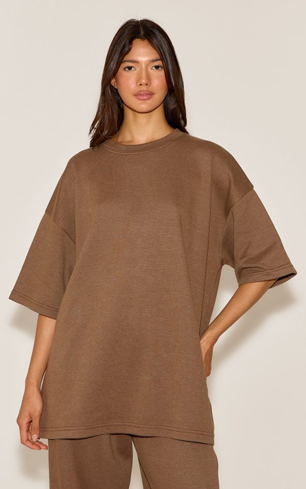 Brown Jersey Oversized T-shirt