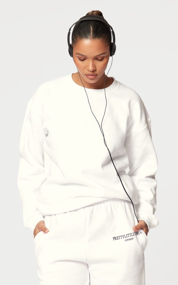 White Oversized Fitting Sweatshirt